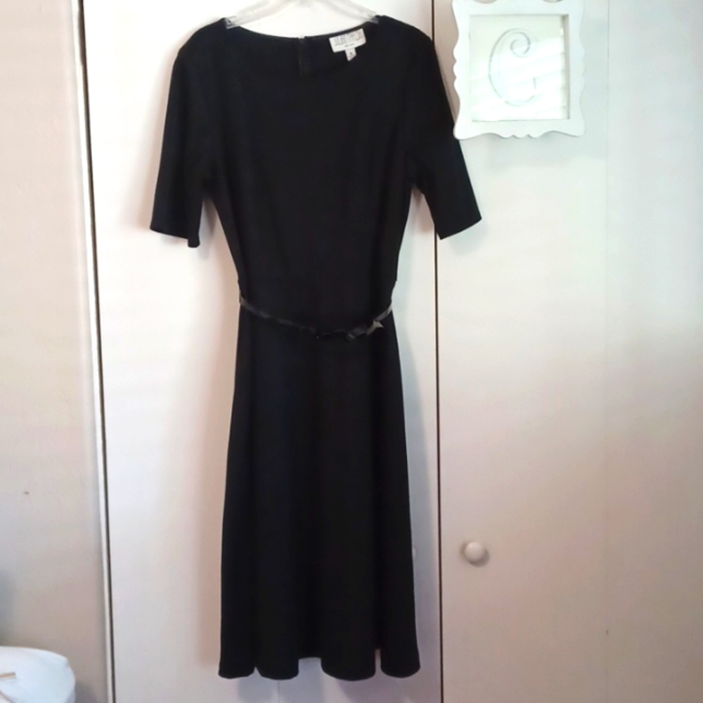 Julian Taylor, Black belted dress, Sz. 16